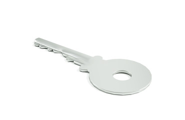 3d rendering of a key on white background