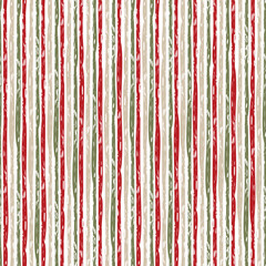 Vector vertical grunge brush striped repeat pattern in red, green, beige and white background. Texture for web, print, wallpaper, home decor, fabric, textile, invitation background, wrapping paper.