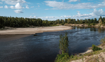 The taiga, Siberian Chaya River in the north of the Tomsk Region