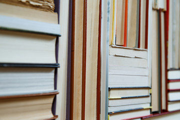 Books stack texture and background
