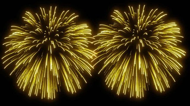 3D Abstract. Realistic animation Firework Colorful.