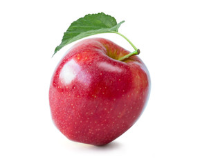 Fresh red apple  on white background. Isolated concept and clipping path.