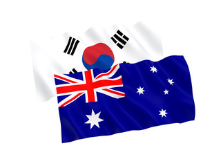 Flags of Australia and South Korea on a white background