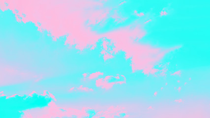 Ultra aqua and pink color background, abstract sky background,16:9 panoramic format