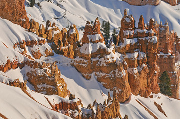Winter landscape of the hoodoos of Bryce Canyon National Park, Utah, USA