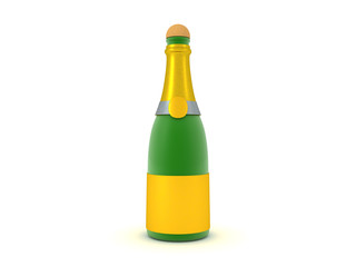 3D Rendering of champagne bottle
