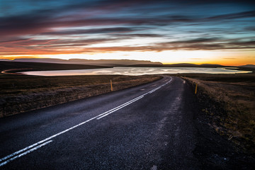 Fototapeta premium road at sunset