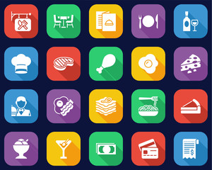 Restaurant Icons Flat Design Big Set