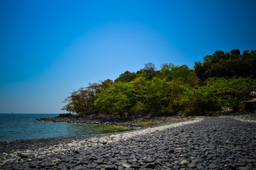 View of Koh Hin Ngam,small island in Satun,Thailand.Hin Ngam mean“beautiful stones” which is lead to the name of this island because of there are only trees, beautiful stones and corals on the island.