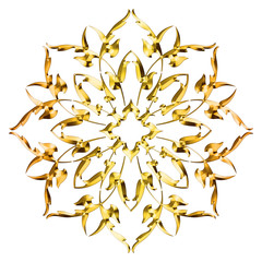 Naklejka na ściany i meble Metallic golden ornament. Vintage ornamental floral pattern. Rosetta.