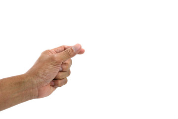 Symbol empty hand holding isolated on the white background.