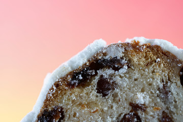 Bread shaped cake made of heavy yeast dough photographed in the studio with artificial light