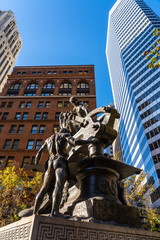 Obraz premium The Mechanics Monument, Market street, San Francisco