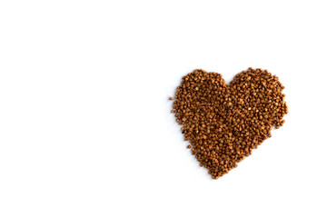 buckwheat heart on white isolate background