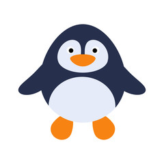 Cute flat design penguin isolate on white background.