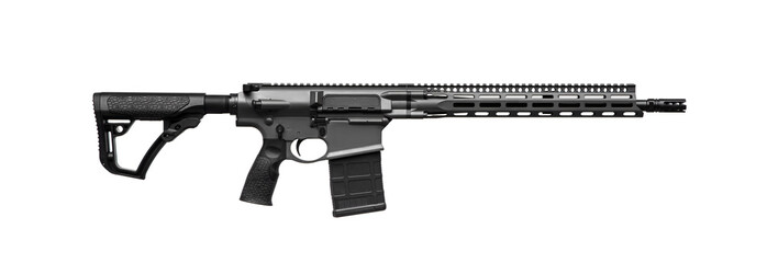 Modern automatic rifle isolated on white
