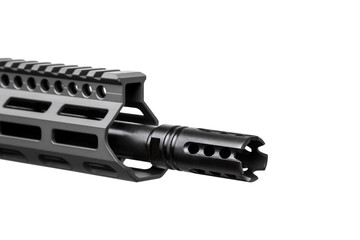 Modern automatic rifle isolated on white