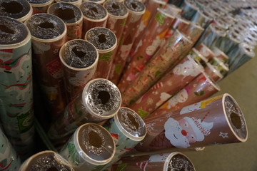 Christmas gift wrapping paper rolls  with Santa picture