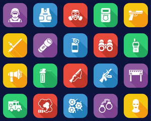 SWAT Team Icons Flat Design Set Big