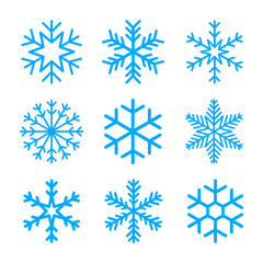 Fototapeta na wymiar płatki śniegu zestaw ikon