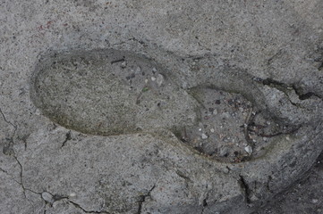 footprint on the ground
