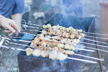 grilled pork skewers