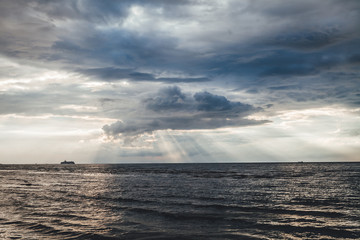 Epic sunset light over the Baltic sea