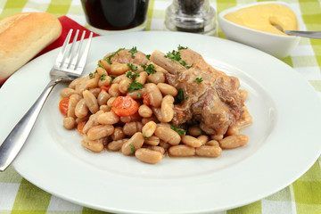 dish of cassoulet with duck confit