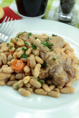 dish of cassoulet with duck confit