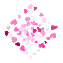 Hearts confetti flying vector background graphic design.