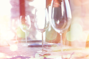 french restaurant background / food concept french cuisine serving in cafe