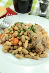 dish of cassoulet with duck confit