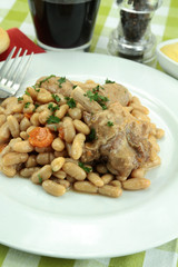 dish of cassoulet with duck confit