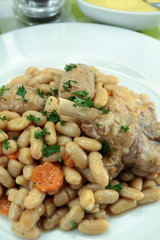 dish of cassoulet with duck confit