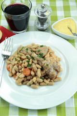 dish of cassoulet with duck confit