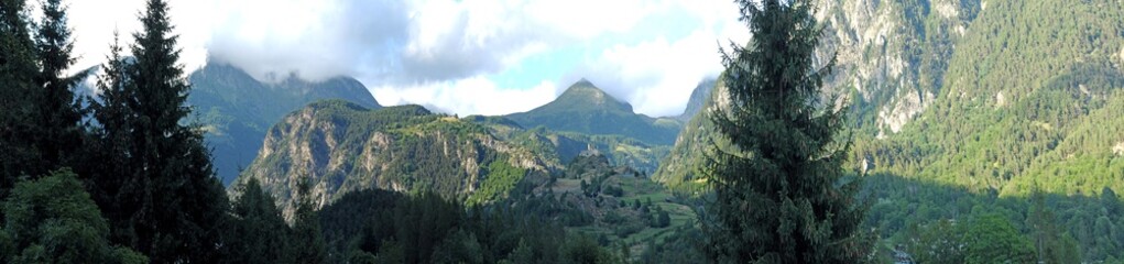 Overview of the Ayas valley in Aosta valley