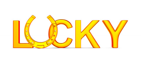 lucky on white background. Isolated 3D illustration