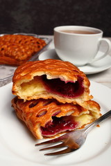 Viennoiserie. Apple and Blueberry Puff Pastry.