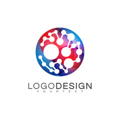 Technology gradient logo vector design color full