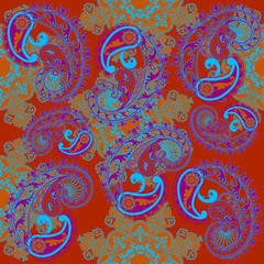      Turkish cucumber. Oriental ornament with mandala designs.