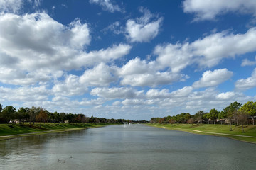 landscape with river and clouds