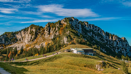 Beautiful alpine autumn or indian summer view at the famous Kampenwand, Aschau im Chiemgau,...