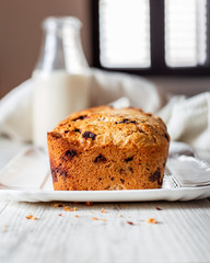 Cake with chocolate and coconut. Vegan food