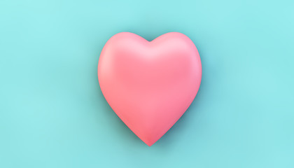 pink heart on blue background
