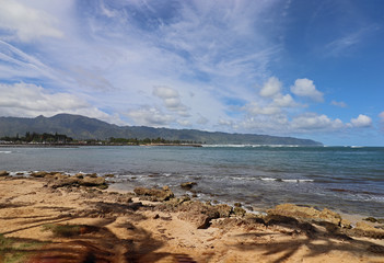 Fototapeta na wymiar natural beach on Hawaii Oahu