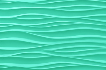 Trendy mint colored, low contrast, abstract elegant waves textured background. Year color concept.