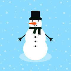 vector illustration of snowball. Cute snowman in the middle of the Christmas ball.