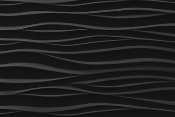 Black low contrast abstract elegant waves textured background. Dark elegant backdrop.