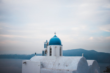 greek orthodox church in santorini greece Aegean Sea the caldera