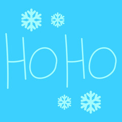 This is vector letting and snowflakes for winter holidays on blue background.